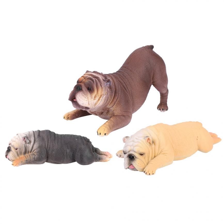High ulation PVC French Lying Bulldog Model Sleepy Animal for Children ft tion Figure Collectible