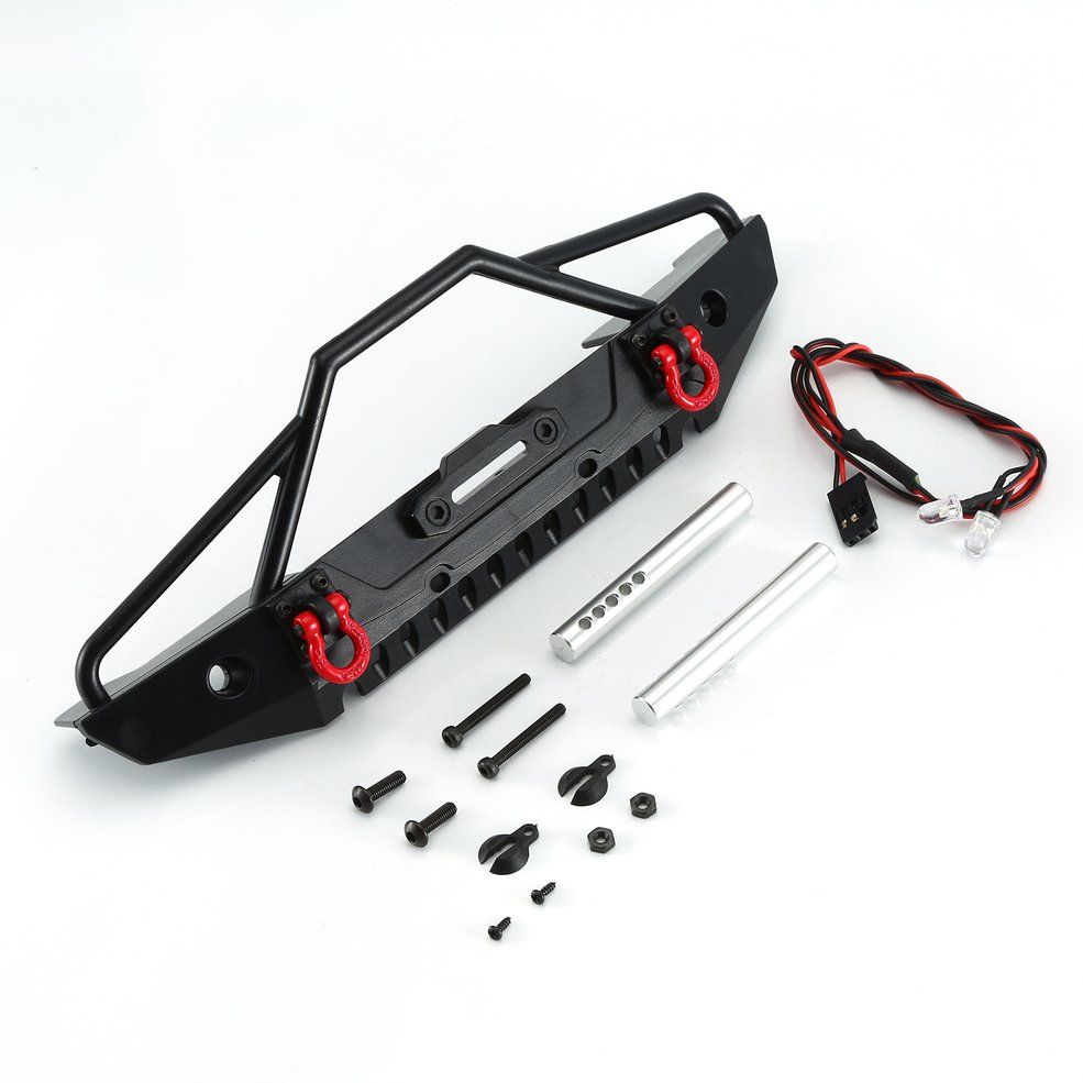 CNC Front & Rear Bumper Kit Bull Bar for 1/10 RC Crawler Car Axial SCX10 90046