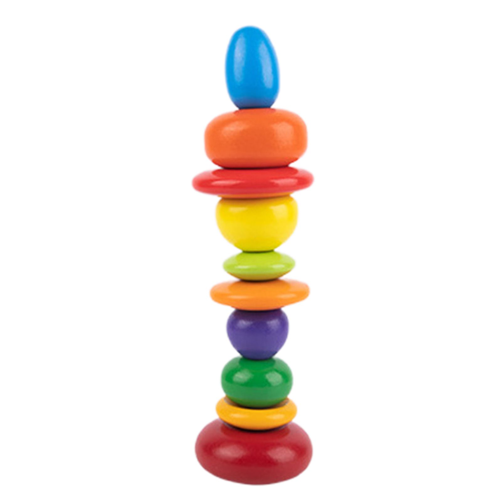 Stone Toy No Odor Wooden Colorful Stone Balancing Blocks Toy