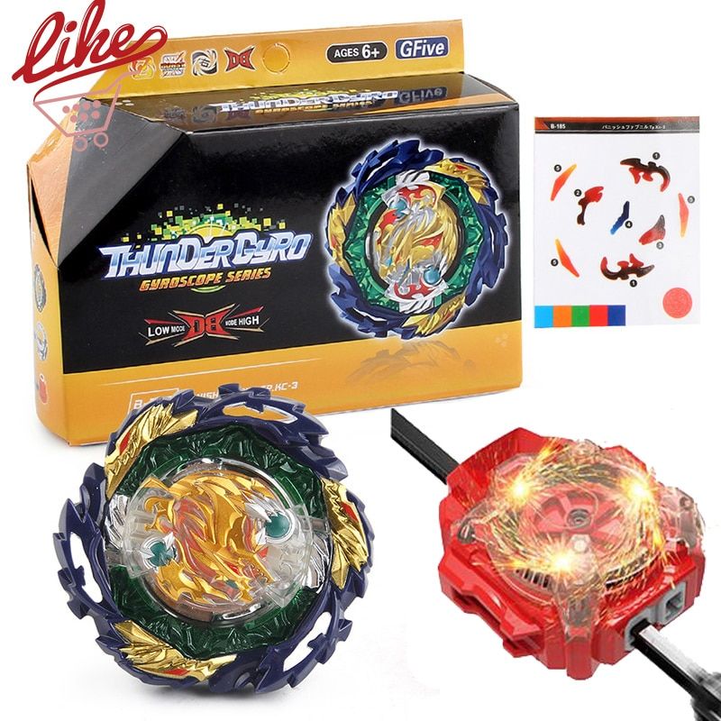 Laike Beyblad Burst Spinning Top B-185 DB  Fafnir Bey with B184 Custom Launcher B185 Spinning Top Toys for Children