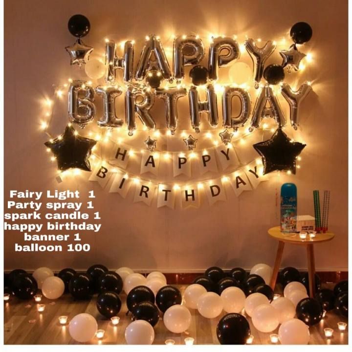 Happy birthday full decoration light party spray