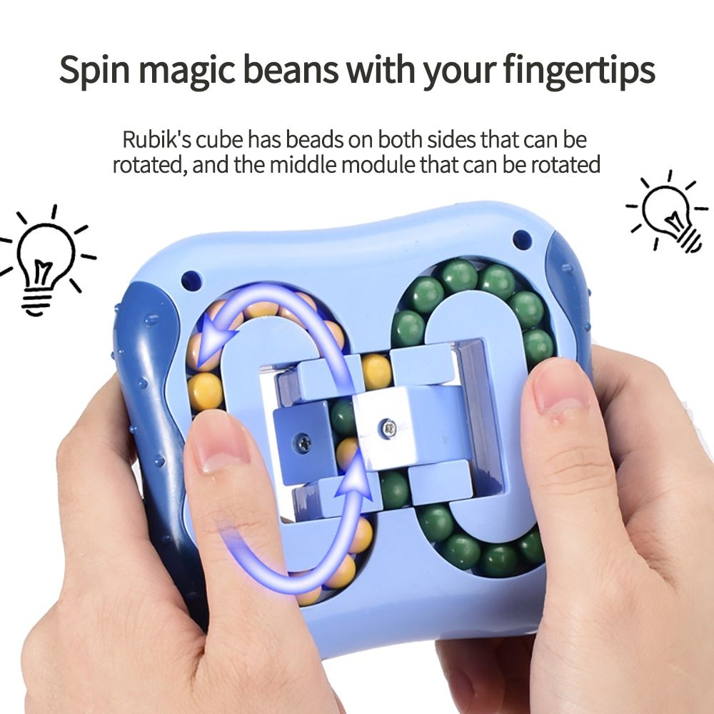 Creative Colored Bead Rotating Toy Little Magic Bean Toy Fingertip Stress Relief Cube Gyroscope Children Educational Spin Toys