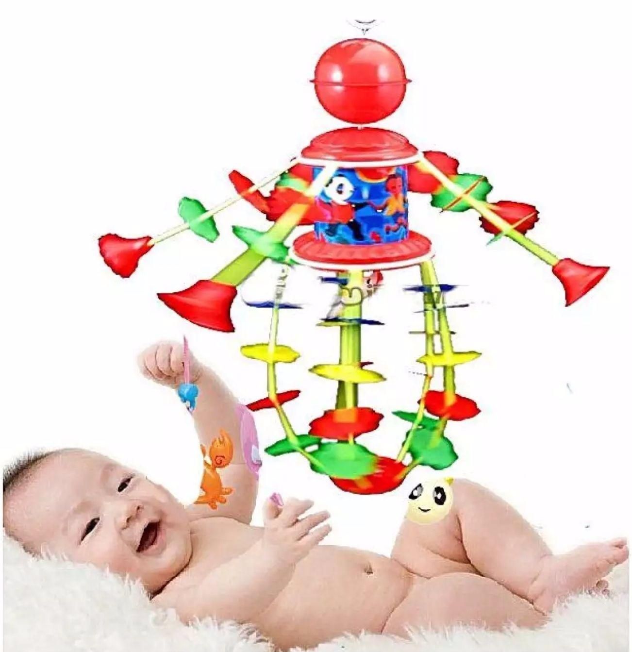 Rotating Bed Bell Toy With Music - Multi-Color