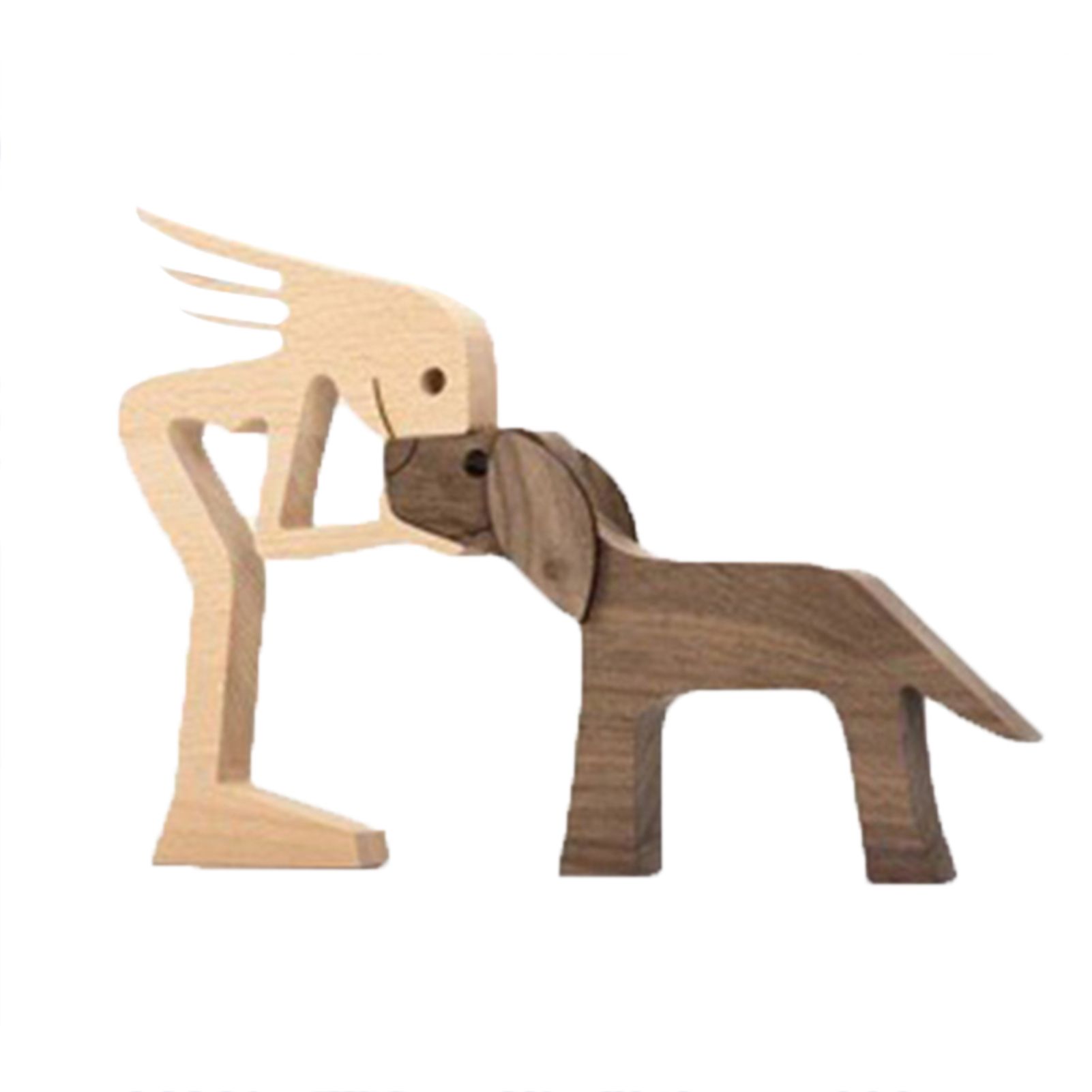 Display Mold Women And Dog Design Carving Decorations Wood Home Decor Ornament Accessories for Living Room