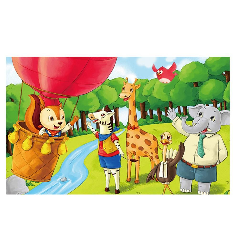 WF 60 PCs/set Cute Wooden Cartoon Animal Puzzle Game with Iron Box Early Educational Toys Baby Kids Training Toy Lovely Gifts