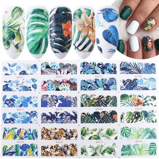 12pcs Nail Decals Stickers Strawberry Lemon Fruits Full Wraps Design Nail Art Water Transfer Sliders Foil Manicure TRBN1597-1608