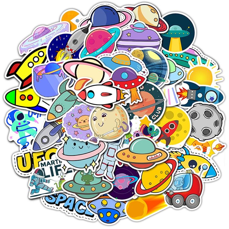 Stickers Kids Toys Laptop Motorcycle Space Sticker Scrapbook Skateboard Graffiti Waterproof Stickers Pack 50pcs/Lot