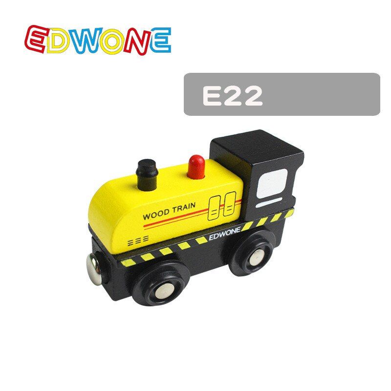 SAMOHTOY 22 Designs Wood Magnetic Trains Car Locomotive Toy Educational Model DIY Mini Tender Fit Wooden Thom as Biro Tracks