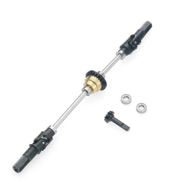 for WPL C14 C24 C34 C44 B14 B16 B24 B36 1/16 RC Car Parts Metal Drive Shaft Gear Bridge Axle Differential Kit