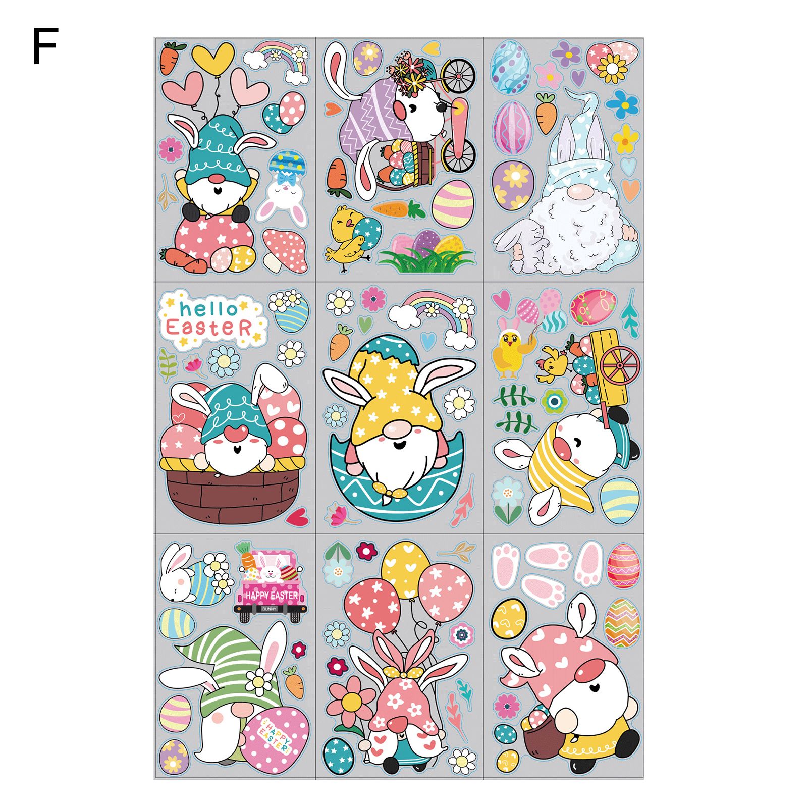 Window Decal Eye-catching Happy Easter Window Decal Bunny Stickers