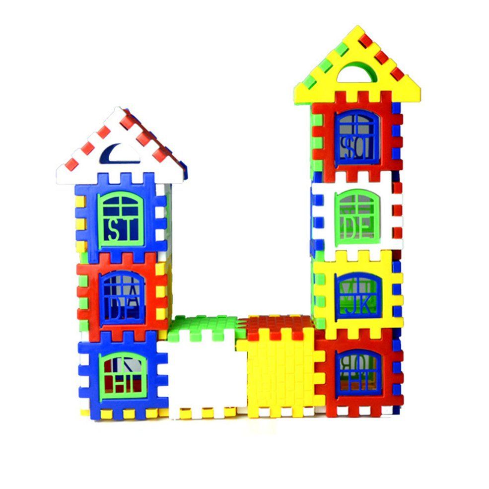 24pcs Interlocking Building Blocks House Blocks Toy for Kids Educational Toy - multicolor