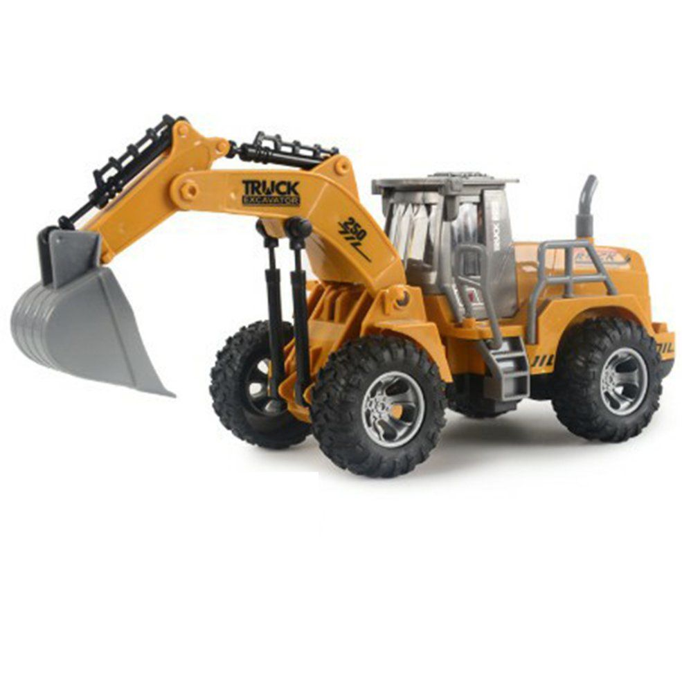 Alloy Excavator Wireless Remote Control Excavator Bulldozer Creative Portable Environmental Toy RC Truck Model Toy