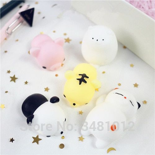 5pcs/pack Squishy Squeeze Cat Mochi Antistress Squishes Soft Ball Squishies Kawaii Animals Anti stress Fun Toys Set for Children
