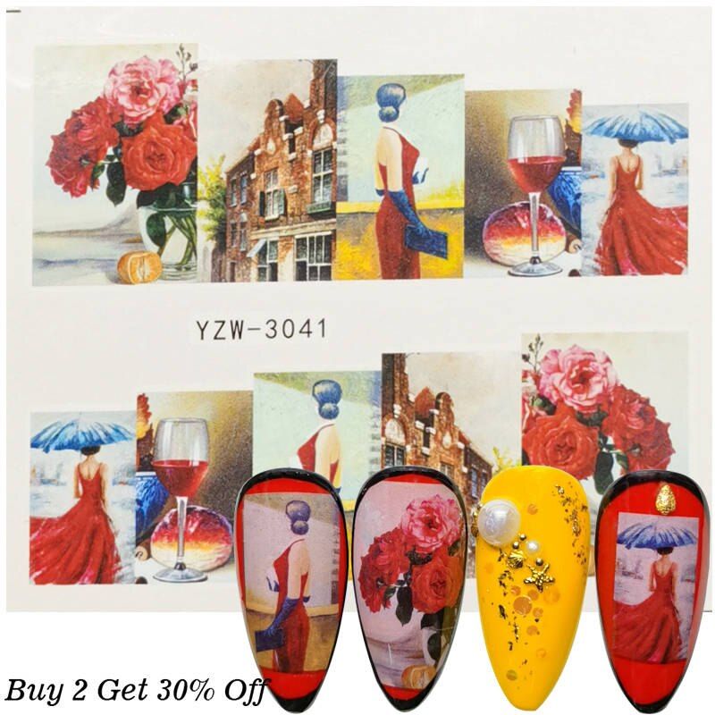 1 Sheet Black Butterfly Water Nail Stickers Hollow Design Nail Art Decal Water Transfer Slider Decor Manicure Accessories