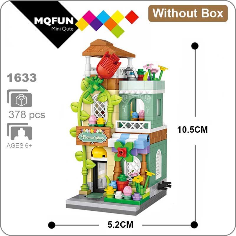 LOZ Mini Block Restaurant Architecture Model Building Blocks City Series Mini Street Store Cinema Shop Toy Children Bricks