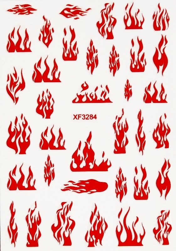 3D Laser  Flame Nails Stickers Accessoires Gold Silver Red Fire Design Decal Sticker Art for Manicure Back Glue Nail Decoration