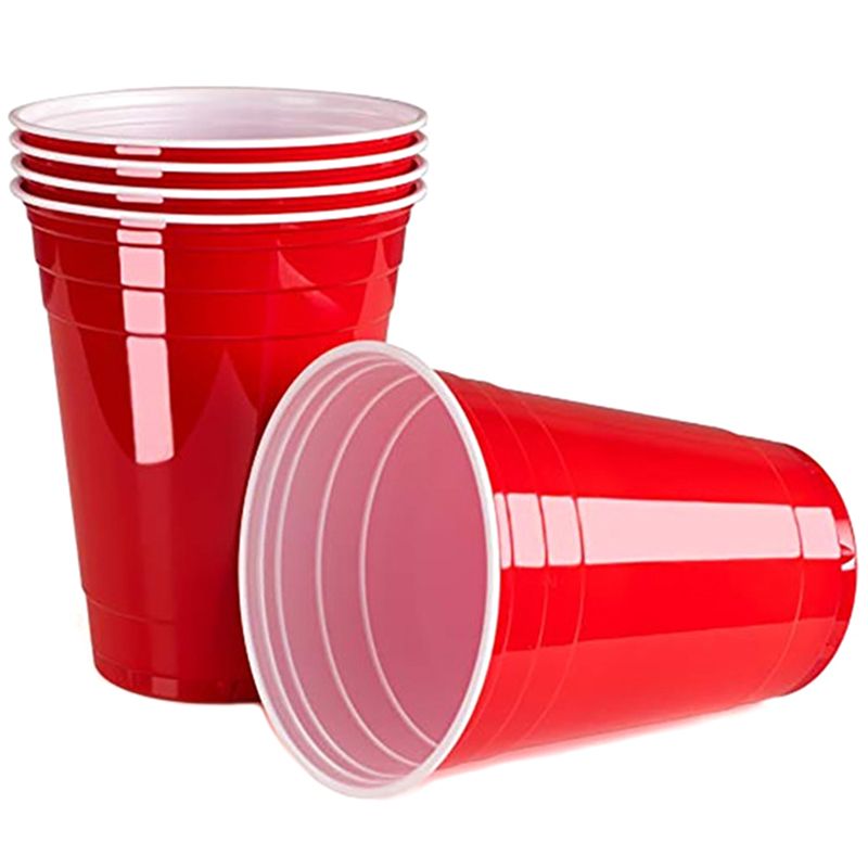 Durable 50Pcs/Set 450Ml Red Disposable Plastic Cup Party Cup Bar Restaurant Supplies Household Items for Home Supplies