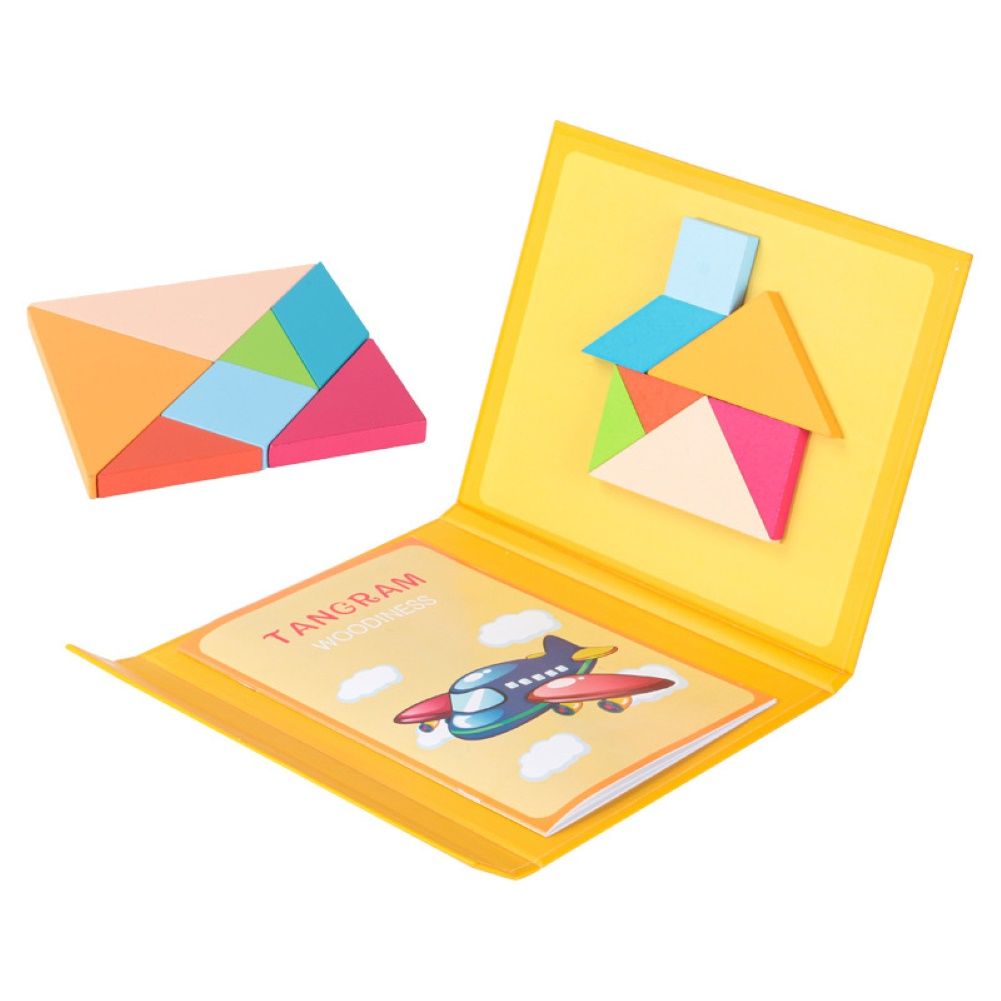 Kid Magnetic Geometric Tangram Building Blocks Jigsaw Puzzle Early Education Toy
