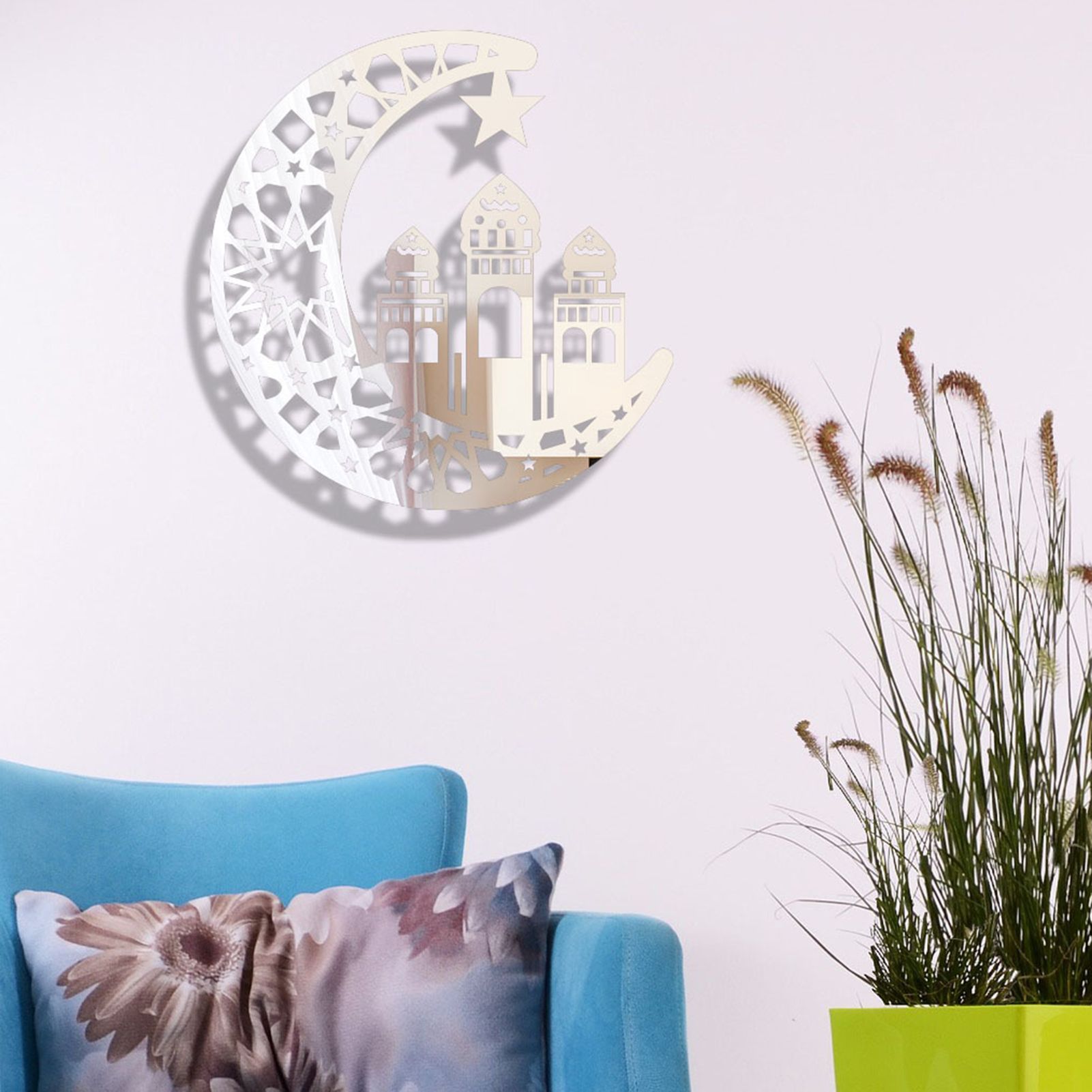 Tile Decal Long Lifespan 3D Vibrant Moon Wall Sticker Decor