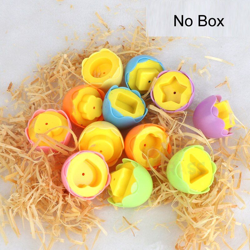 6PCS Colorful Egg Baby Toys Learning Color Shape Sorter Puzzle Game Early Educational Matching Toy Kids Toddler Children Gift