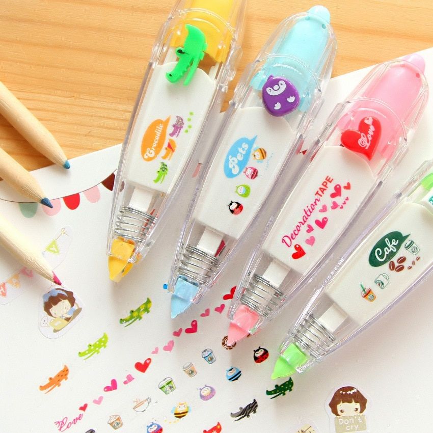 Sweet Floral Tape Pen Funny Sticker Kids Stationery Chancery Decor Tapes Adesivos Label Tape Sticker Paper ing Adesivi Tape