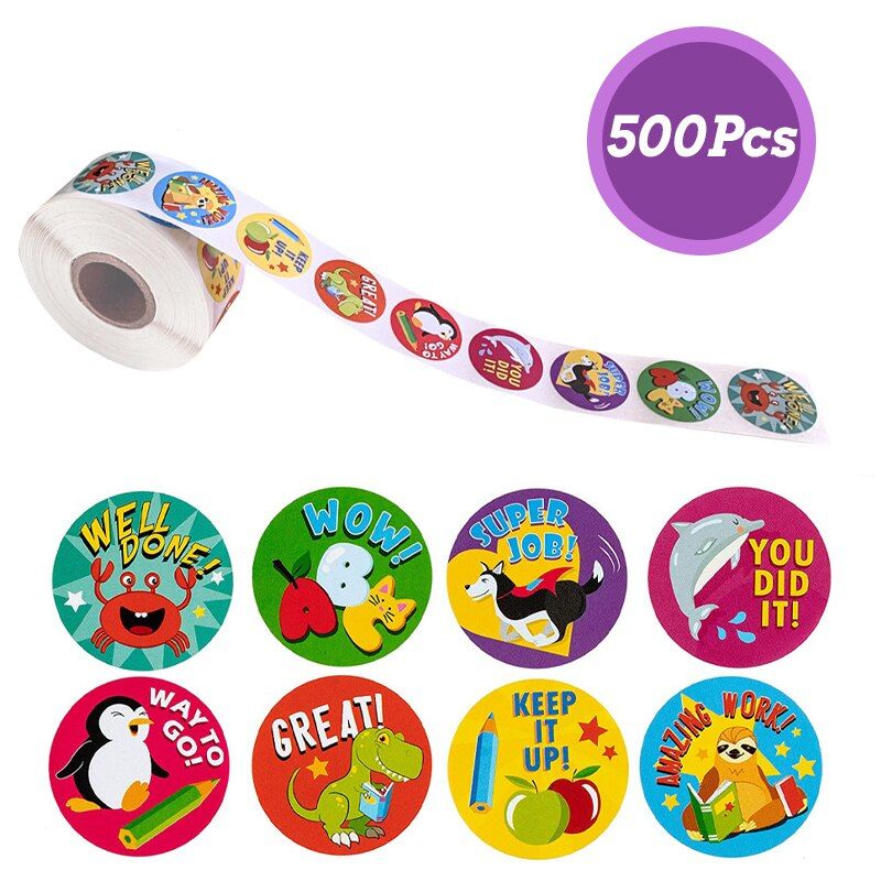 500pcs Christmas Animal Sticker Roll Seal Labels Stickers Designs Pattern Cartoon Pegatinas Reward Sticker For Kids Toys Gift