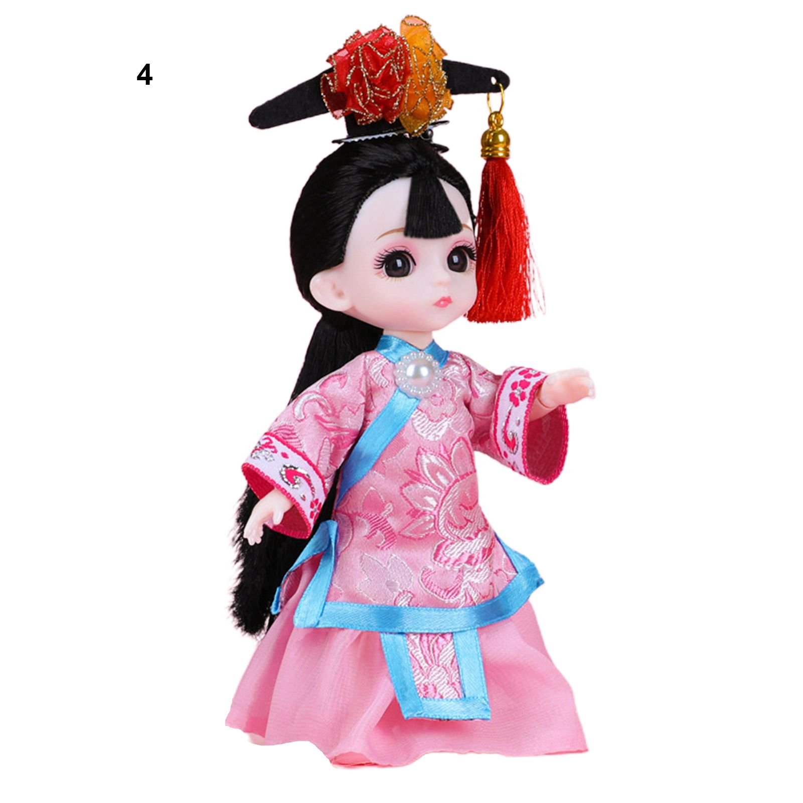 6 inches Doll Toy Delicate Makeup Movable Joints Trendy 1/8 Big Eyes Doll for Collection
