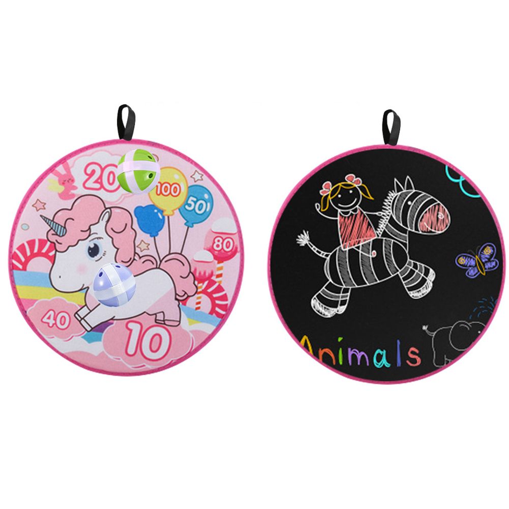 Children Dart Board Double-sided Erasable Drawing Waterproof Multifunction Cartoon Target Toy