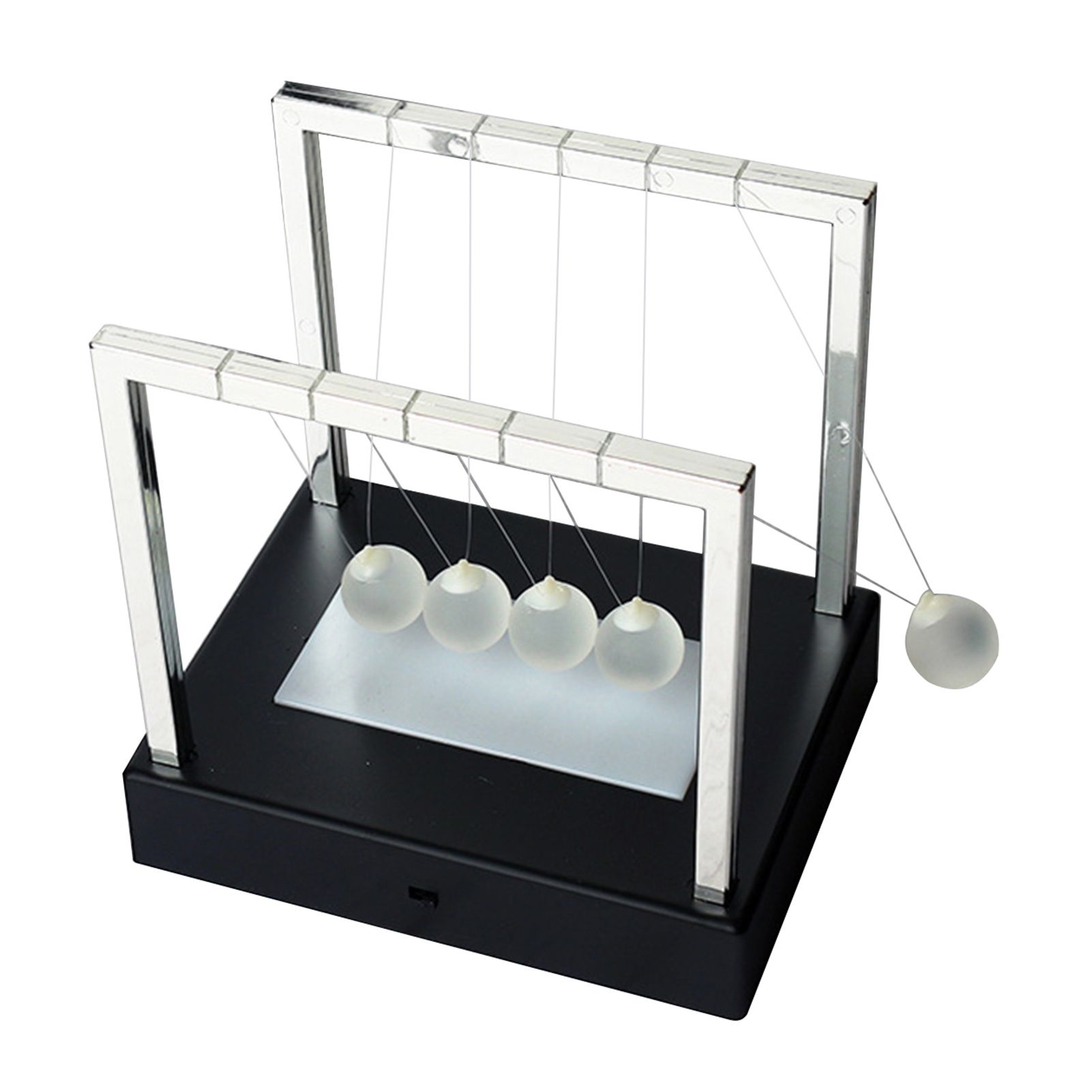Black Base Newtons Cradle Pendulum Balls Physics Educational Toy Desk Decor