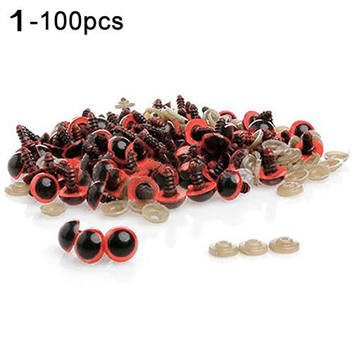 100Pcs 8mm Plastic Safety Eye DIY Accessory for Bear Doll Plush Puppet Toy Craft