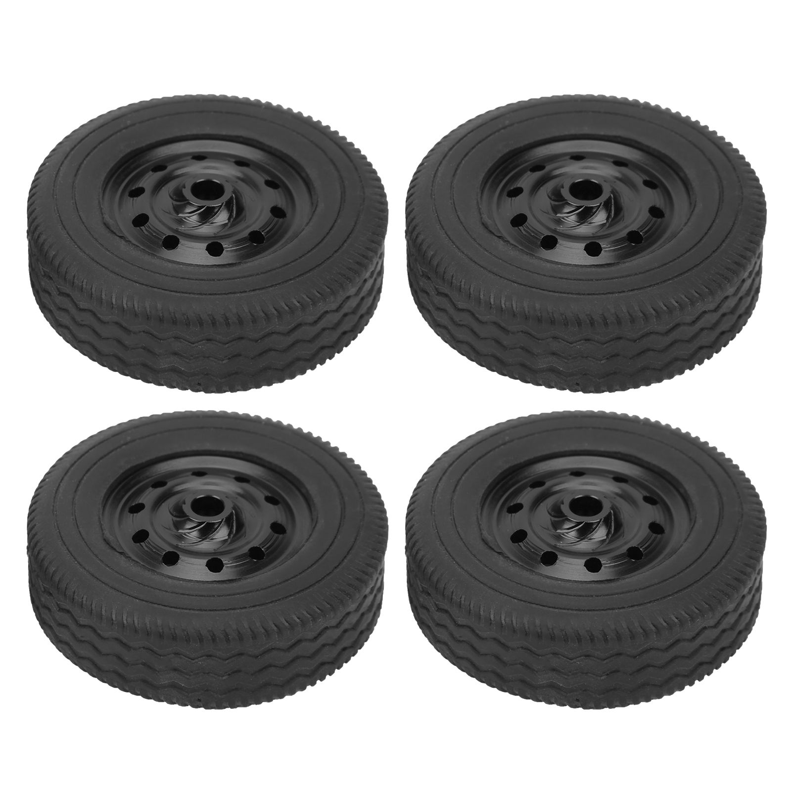 RC Accessories 4Pcs Wheel Remote Control Tires Rubber Aluminum Alloy for WPL D12 Car