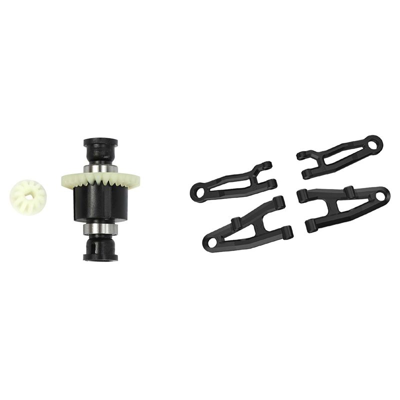 4Pcs Front Upper & Lower Arm with RC Car Differential Assembly