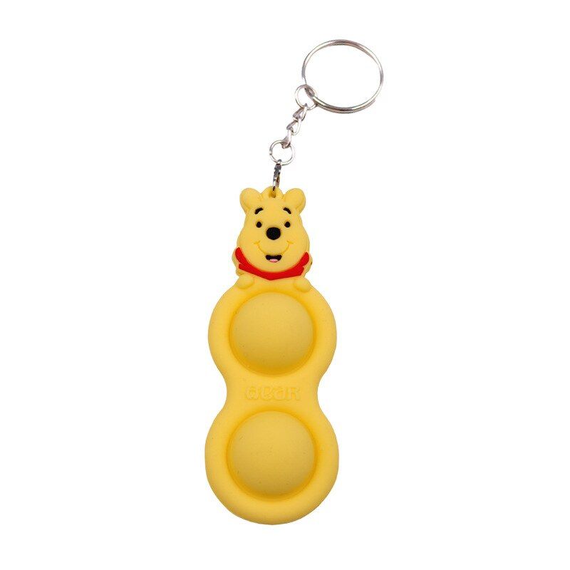 Disney Mini Fidget Toys Mickey Minnie Mouse Keychain Pendant Stress Reliever Toy for  Children Push Bubble Antistress Toys