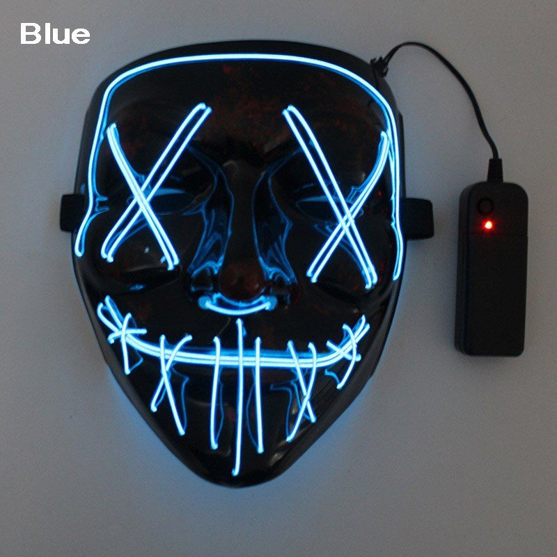 Halloween LED Mask Purge Masks Election Mascara Costume DJ Party Light Up Masks Glow In Dark Mascara Horror Mask Glowing Masker
