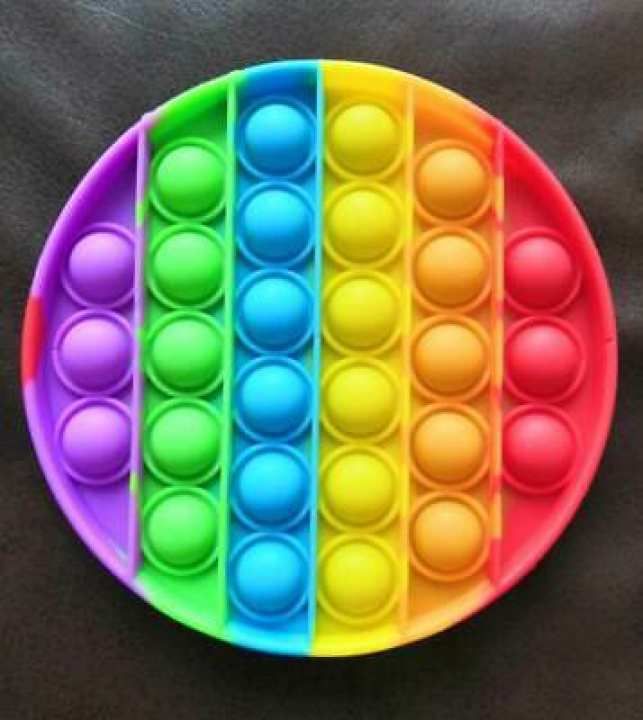 Push Pop Bubble Fidget Sensory Toy, Silicone Puzzle Game Toys Squeeze Sensory Toy for Kids, Family, Friend Rainbow