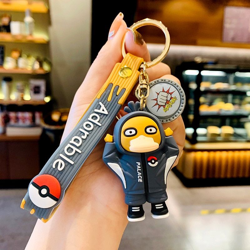 Pokemon Anime Pikachu Charmander Psyduck Snorlax Squirtle Anime Fashion Keychain Bag Keyring Pendant Accessories Birthday Gifts