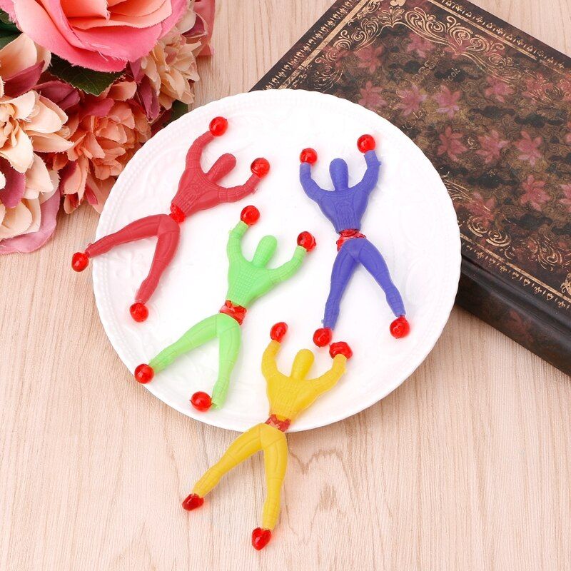 Sticky Elastic Spider Man Fun Stretchy Kids Toy Wall Climbing Super Hero Figure