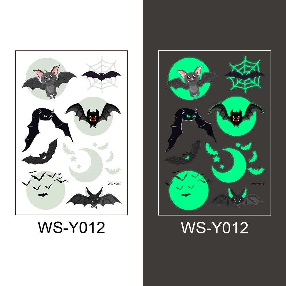 Tattoo Stickers Luminous Child Kid Temporary Fake Tattoos Glow Paste on Arm Leg for Children Body Art Mermaid Sticker
