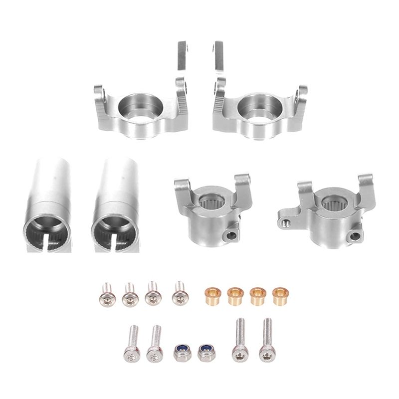 6Pcs Metal Steering Knuckle C Hub Carrier Rear Axle Lock Out Set for AXIAL SCX10 90046 1/10 RC Crawler Parts