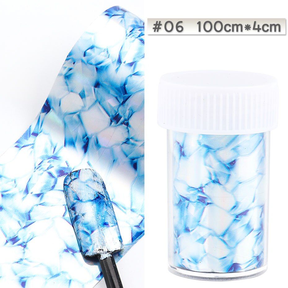 100x4cm Holographic Mermaid Aurora Nails Foils Marble Snake Skin Adhesive Tattoos Slider Transfer Stickers Nail Art Decor LY1807