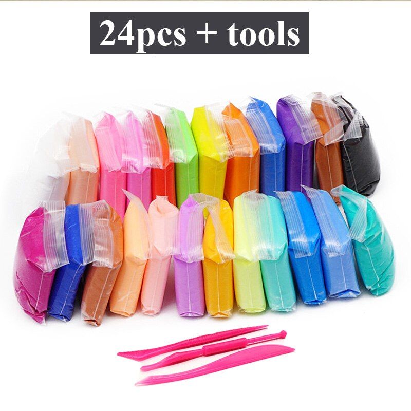 36 Color Air Dry Light Clay With 3 Tool Educational Toy Colorful Plasticine Polymer Creative DIY Clay Toy Kid Girl Birthday Gift