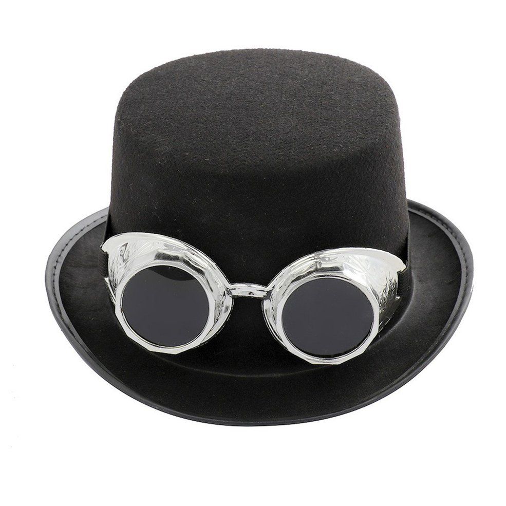 Jazz Golden Big Hat Halloween Punk Glasses Non-woven Fabric Stereotyped Hat