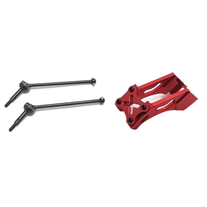 2 Set RC Car Parts: 1 Set CVD Steel Universal Drive Shaft & 1 Set Tail Fixed Parts Tail Wing Firmware Fittings Set