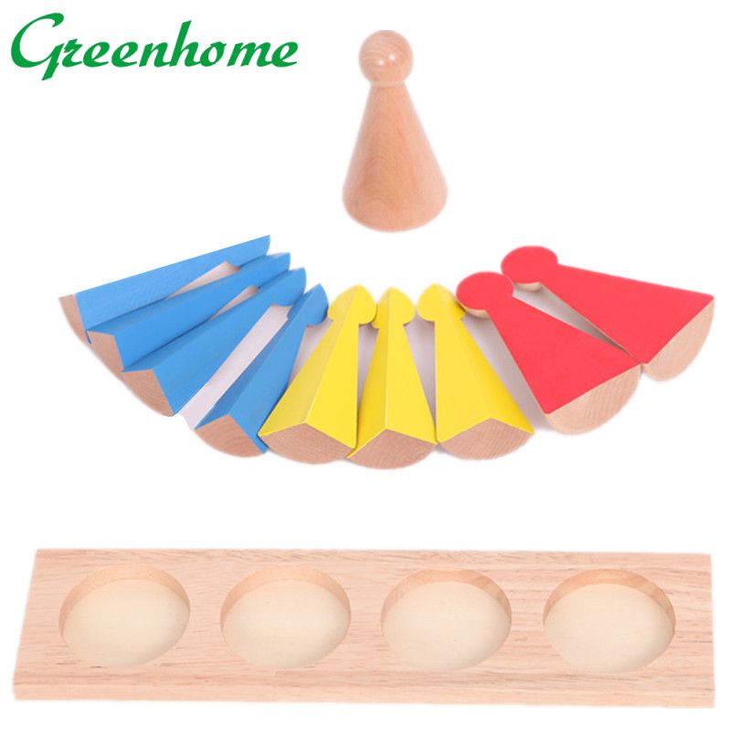 Greenhome Montessori Materials Wooden Score Doll Colorful Kid Educational Toy Teaching Aid
