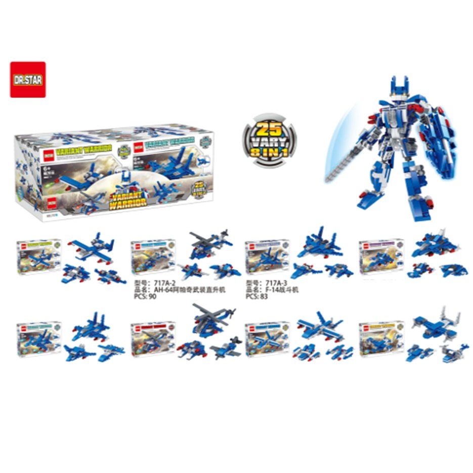 8 In 1 Machine Armor Warrior Series Fighter Model Building Blocks Children Toy