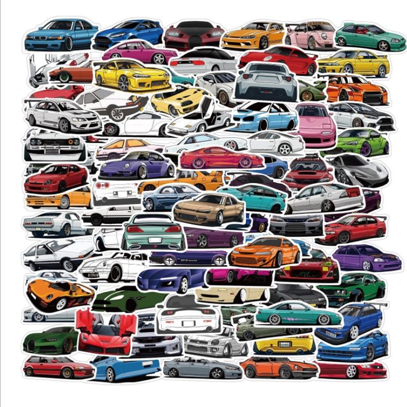 10/30/50/100Pcs/Set JDM Automotive Graffiti DIY Car Bike Travel Luggage Phone Guitar Waterproof PVC Cool Stickers for Kid
