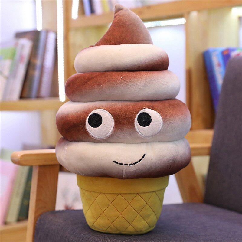 Cartoon Plush Food Pillow Hamburger Ice Cream French Fries Toy Popcorn Cake Pizza Pillow Cushion Kids Toys Gift for Child Girl