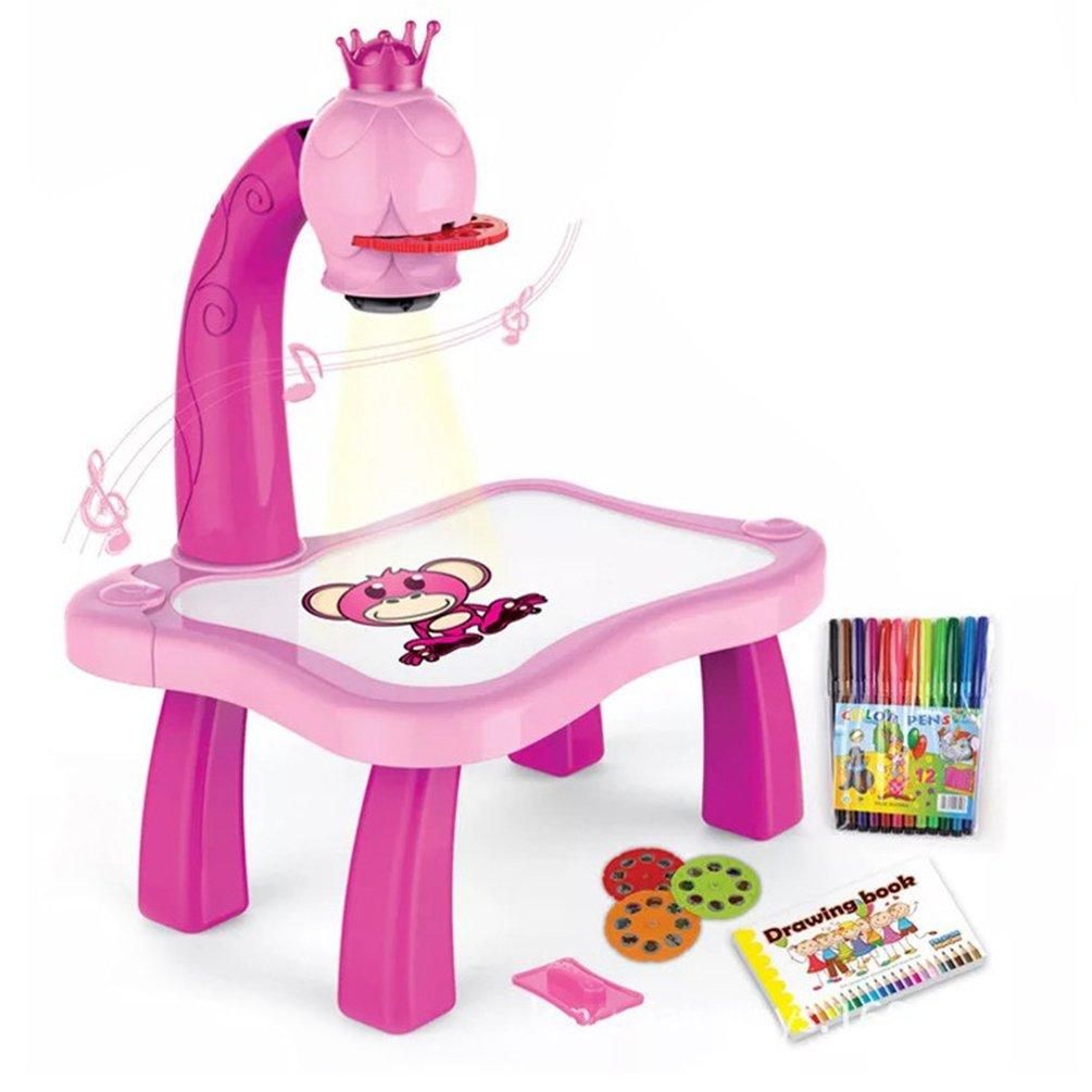 UR Learning Desk With Smart Projector Kids Painting Table Toy With Light Music