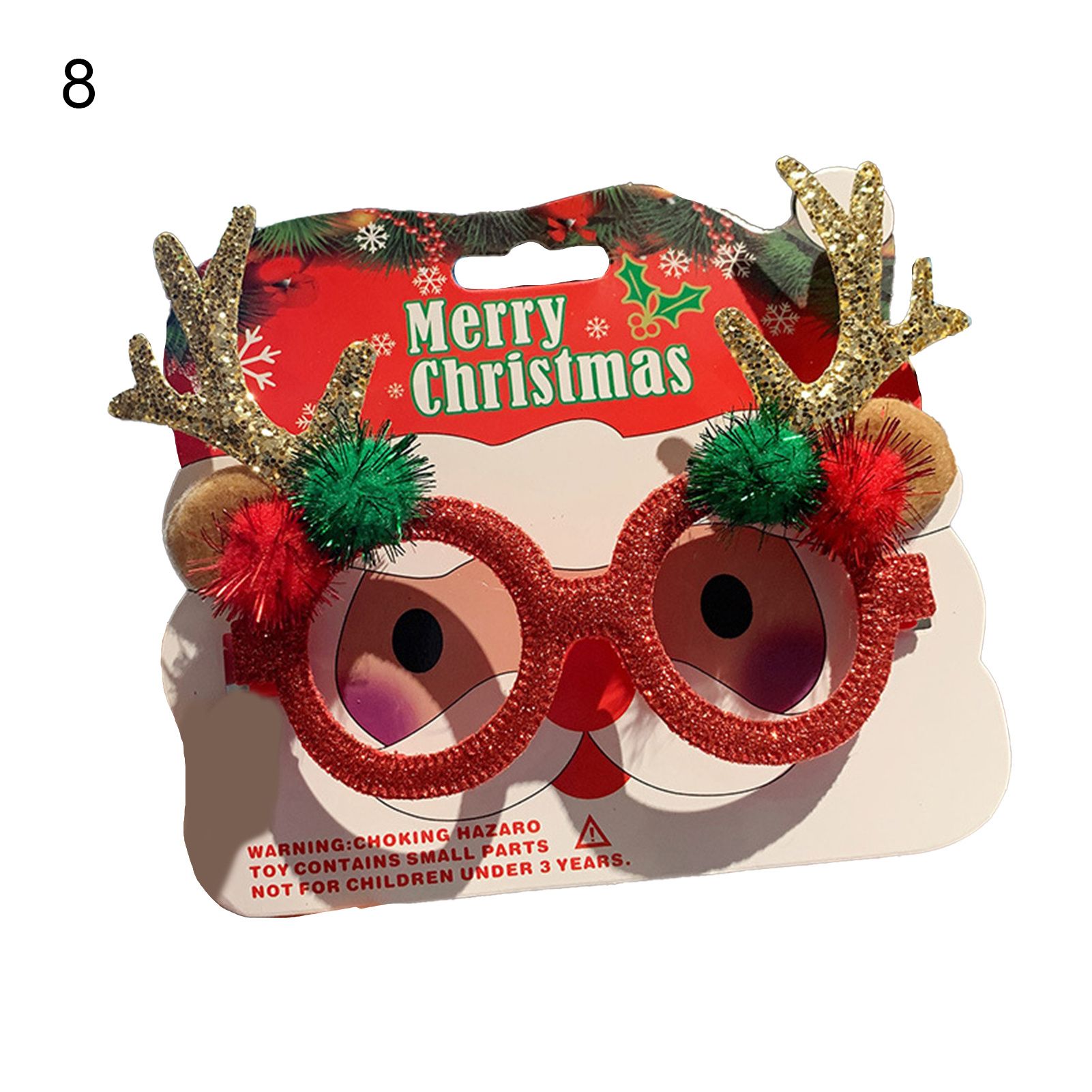 Glasses Prop Nice-looking Portable Xmas Element Glasses Decoration