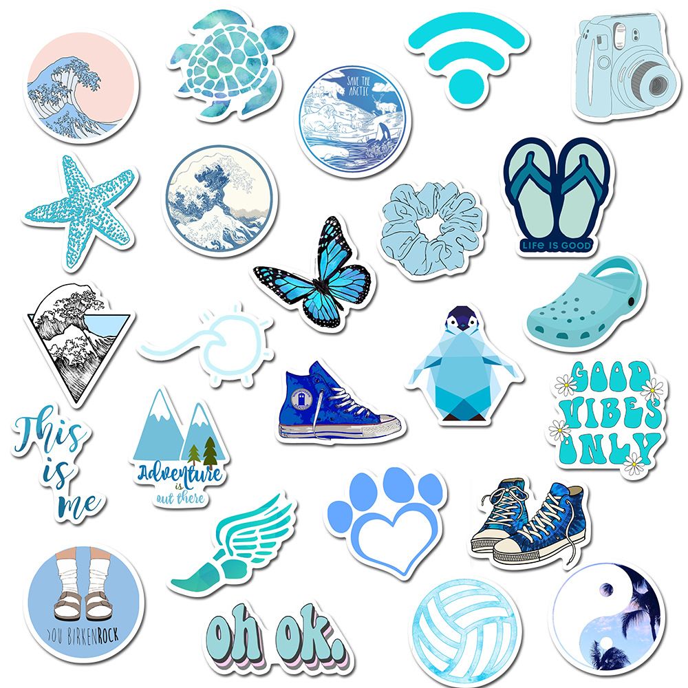 New 50 small fresh style stickers graffiti travel stickers DIY stickers on scooter trunk children stickers toys with PVC Material